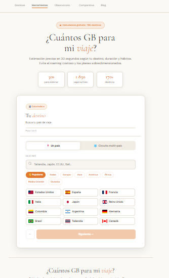 eSIM Viajes Colombia Data Calculator screenshot 1